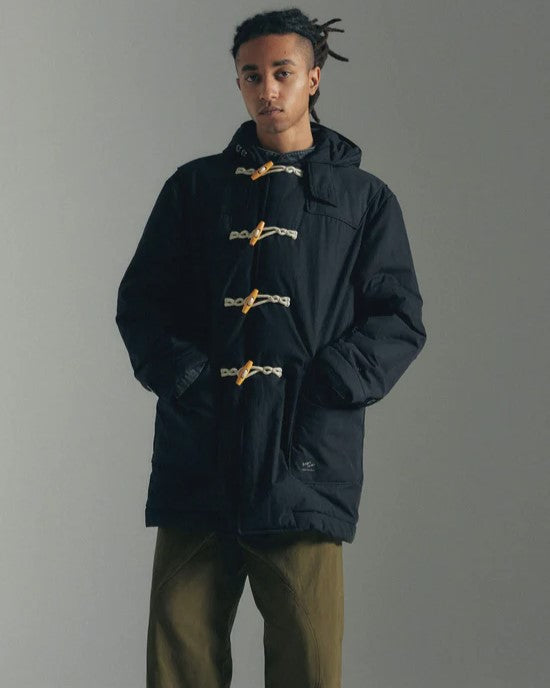 ARMY TWILL  COTTON NYLON DUFFEL COAT BLACK
