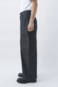 sage NATION WELT TROUSER RAW DENIM RAW BLACK