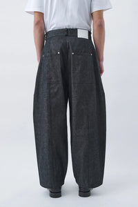 sage NATION WELT TROUSER RAW DENIM RAW BLACK