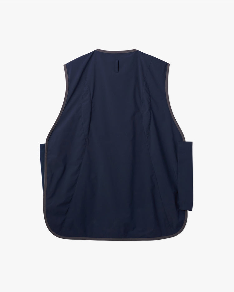 UNTRACE　ジッパーベスト _259 DARK NAVY*DARK BROWN