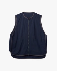UNTRACE　ジッパーベスト _259 DARK NAVY*DARK BROWN