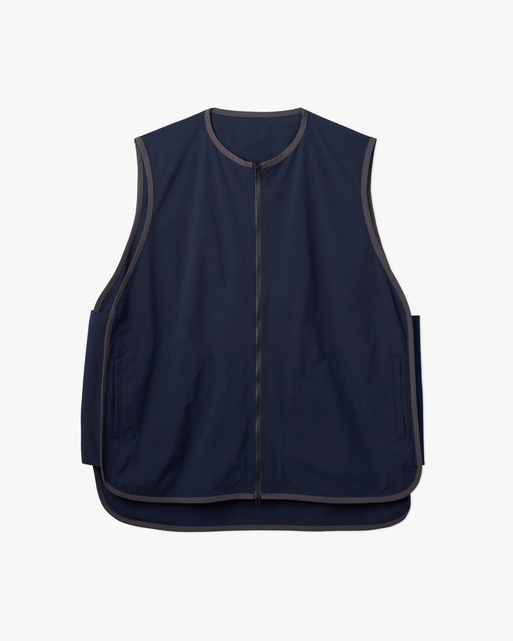 UNTRACE　ジッパーベスト _259 DARK NAVY*DARK BROWN