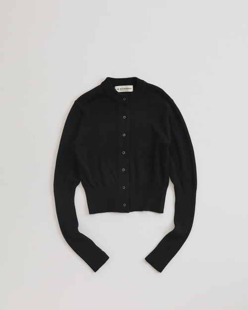 THE SHINZONE  COTTON LONG RIB CARDIGAN 07 BLACK