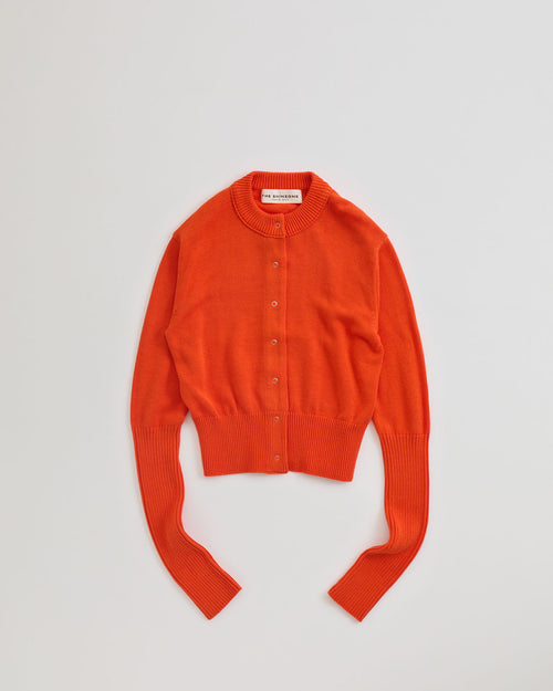 THE SHINZONE  COTTON LONG RIB CARDIGAN 24 RED