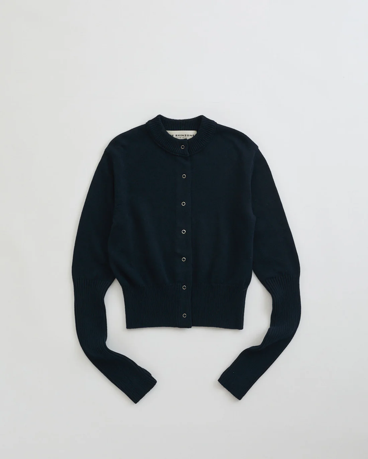 THE SHINZONE  COTTON LONG RIB CARDIGAN 85 NAVY