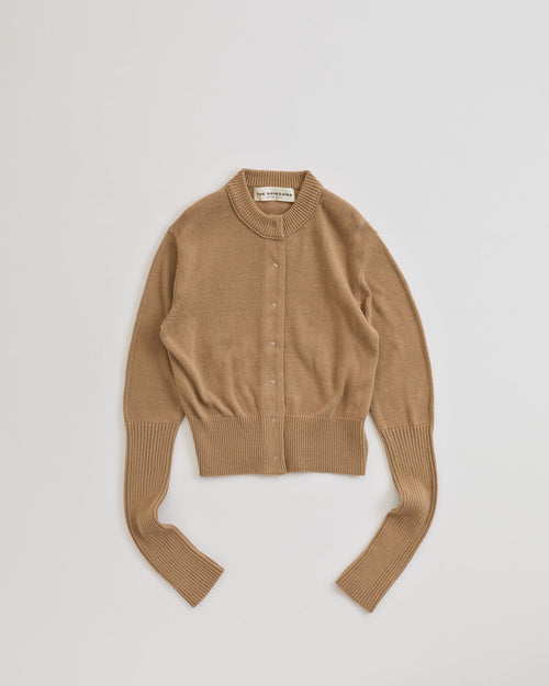 THE SHINZONE  COTTON LONG RIB CARDIGAN 41 BEIGE