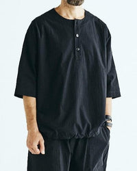 BASISBROEK /  DONKN　HORSE CLOTH HENLY NECK PULLOVER TAUPE