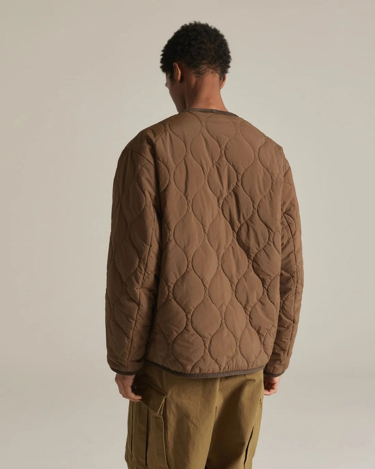 ARMY TWILL  QUILTING REVERSIBLE JACKET AM-2654007 BROWN