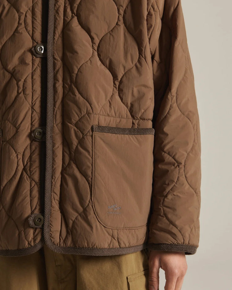 ARMY TWILL  QUILTING REVERSIBLE JACKET AM-2654007 BROWN