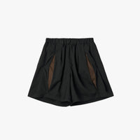 UNTRACE Knee Shorts _263 BLACK/DARK BROWN