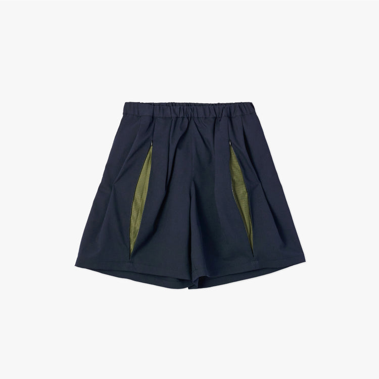 UNTRACE Knee Shorts _263 DARK NAVY / OLIVE