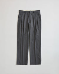 THE SHINZONE  WASHABLE WOOL CHRYSLER PANTS（STRIPE) 06 GRAY