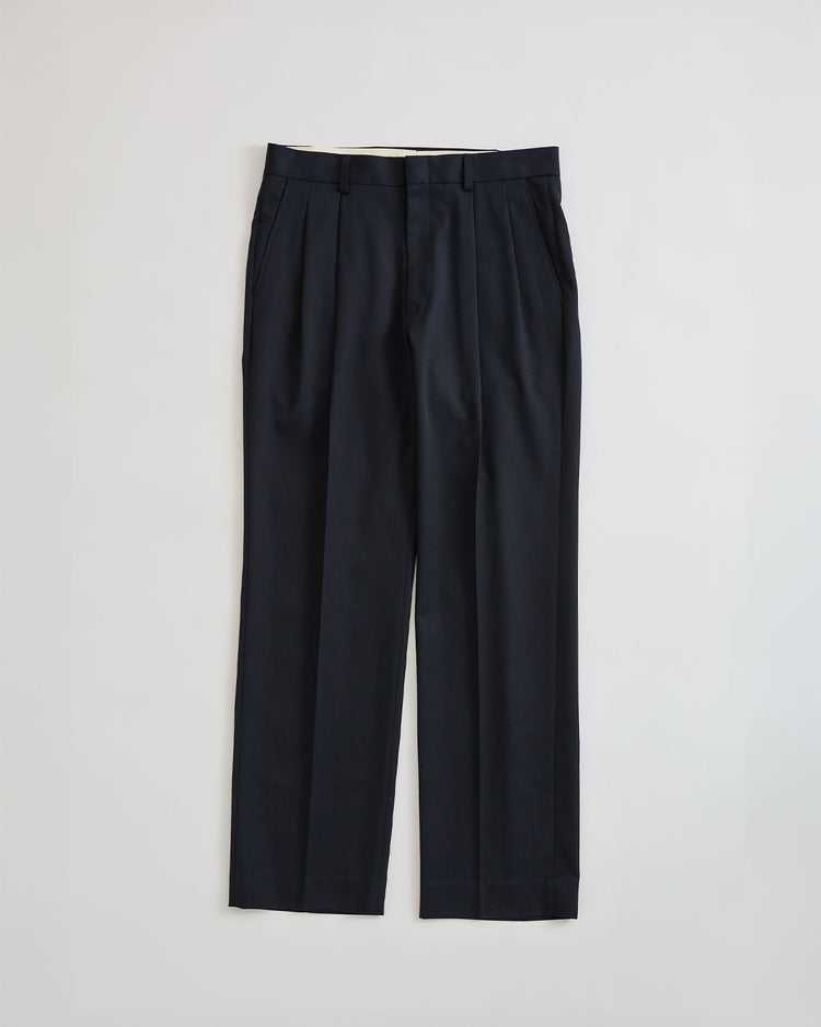 THE SHINZONE  WASHABLE WOOL CHRYSLER PANTS 85 NAVY