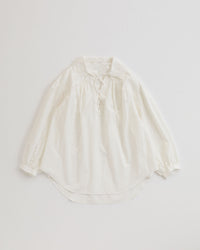 THE SHINZONE  LACE-UP BLOUSE 01 WHITE