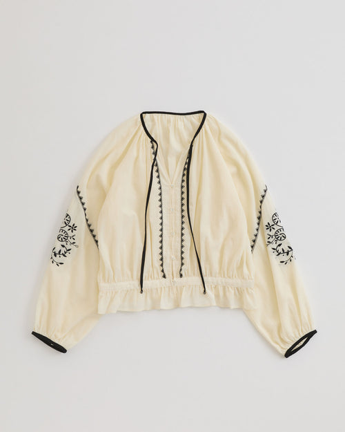 THE SHINZONE  EMBROIDERED BLOUSE 02 ECRU