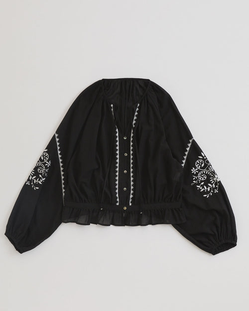 THE SHINZONE EMBROIDERED BLOUSE BLACK