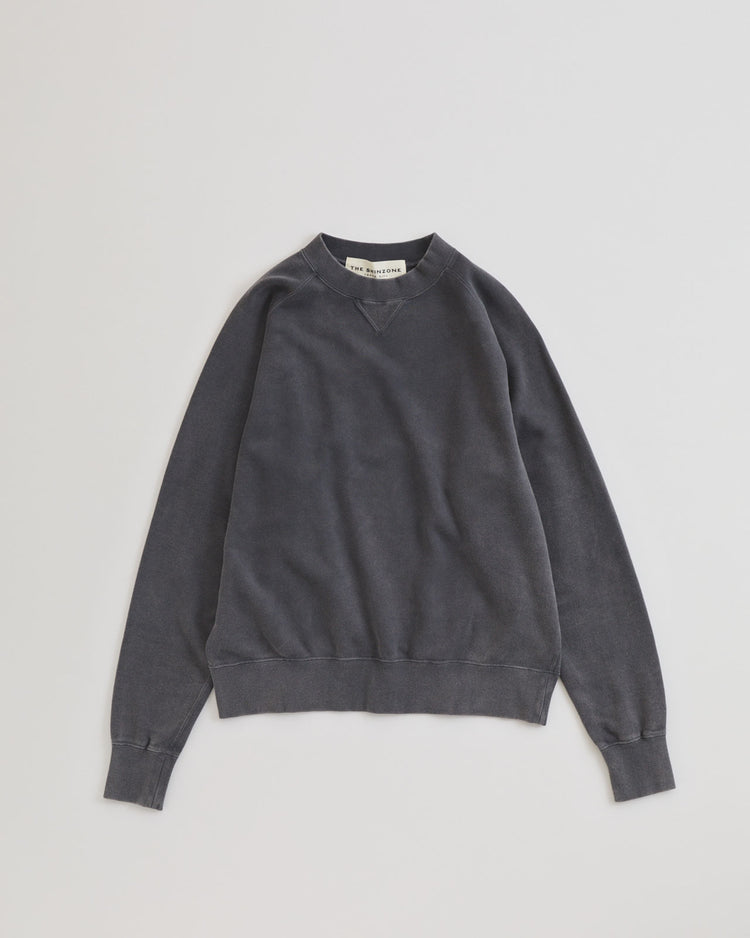THE SHINZONE GARMENT DYED SWEATSHIRT 05 C.GRAY