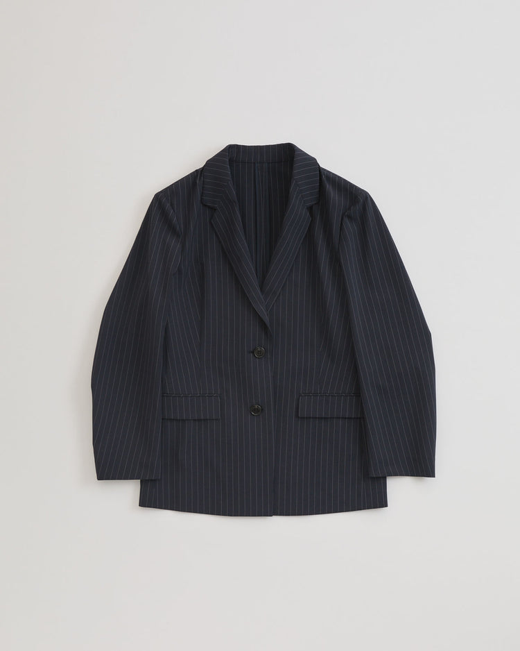 THE SHINZONE  STRIPED CHRYSLER JACKET 85 NAVY