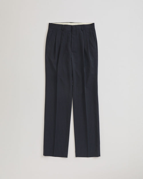 THE SHINZONE  STRIPED CHRYSLER PANTS 85 NAVY