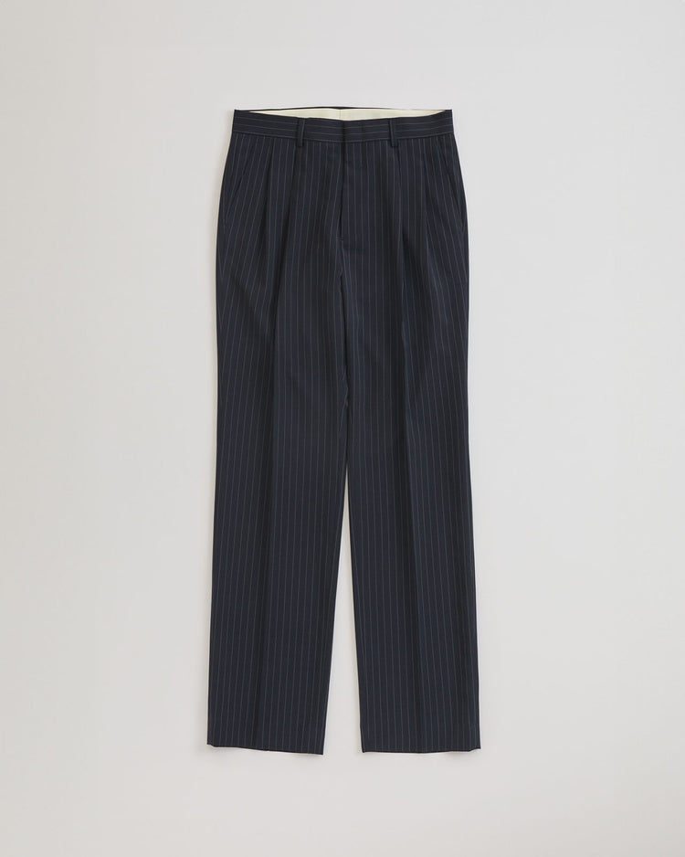 THE SHINZONE  STRIPED CHRYSLER PANTS 85 NAVY