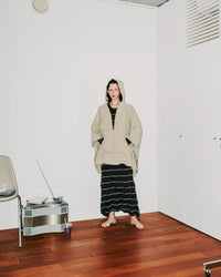 MEYAME TUCKED JACQUARD BORDER DRESS BLACK