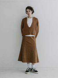 MEYAME LONG SLIT KNIT CAMEL