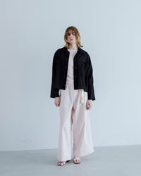 MEYAME  COTTON SILK SHORT JACKET MEY-2314 BLACK