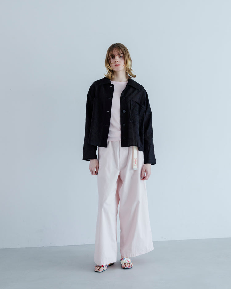 MEYAME  COTTON SILK SHORT JACKET MEY-2314 BLACK