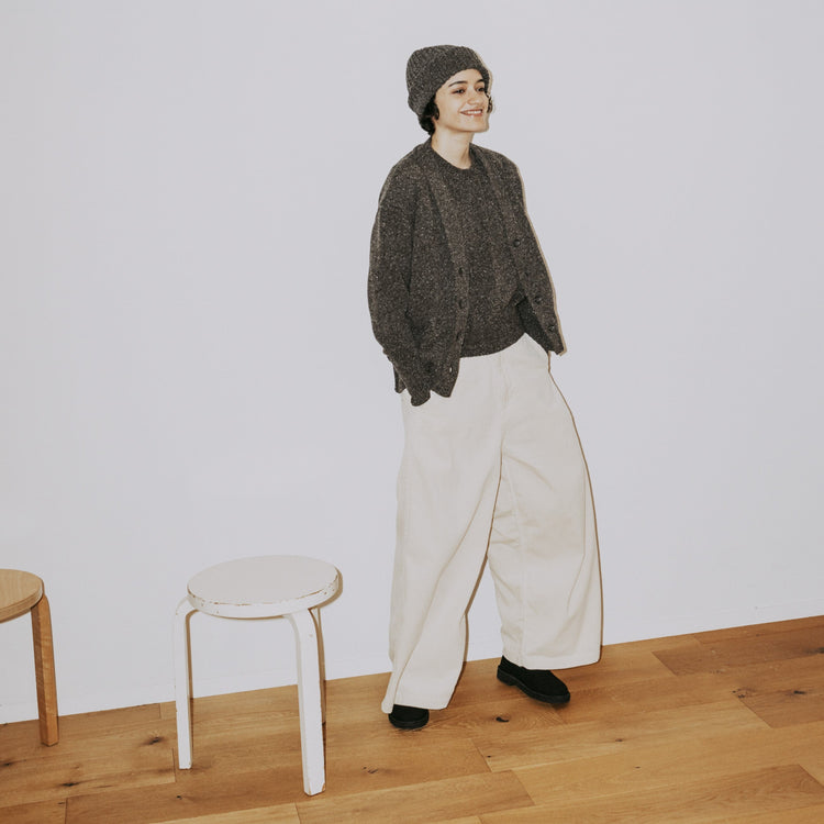MEYAME / CORDUROY SIDE LINE WIDE PANTS