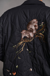 OLD JOE BRAND QUILTED SOUVENIR JACKET ONYX (Pair of Monkey on Persimmon Tree) 262OJ-JK15