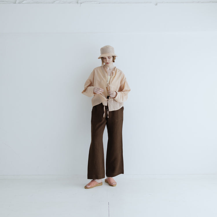 MEYAME / COTTON SILK BLOUSE JACKET GREEN