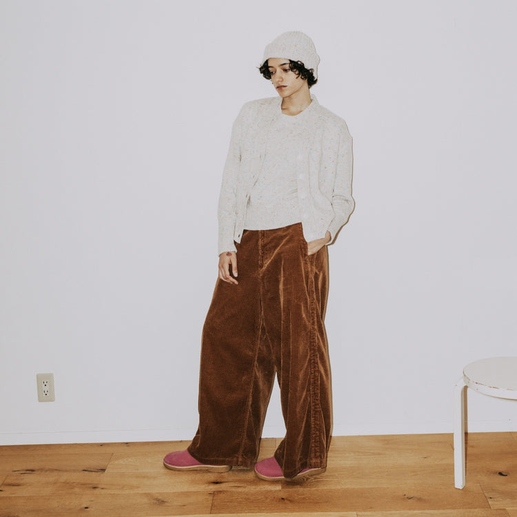 MEYAME / CORDUROY SIDE LINE WIDE PANTS