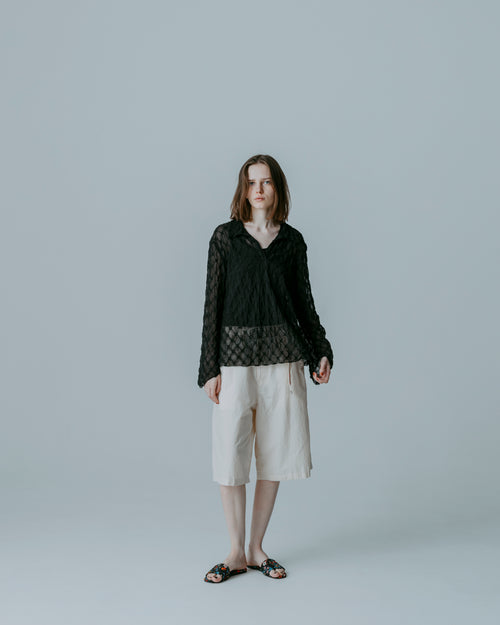 MEYAME LACE SKIPPER BLOUSE MEY-2418 BLACK