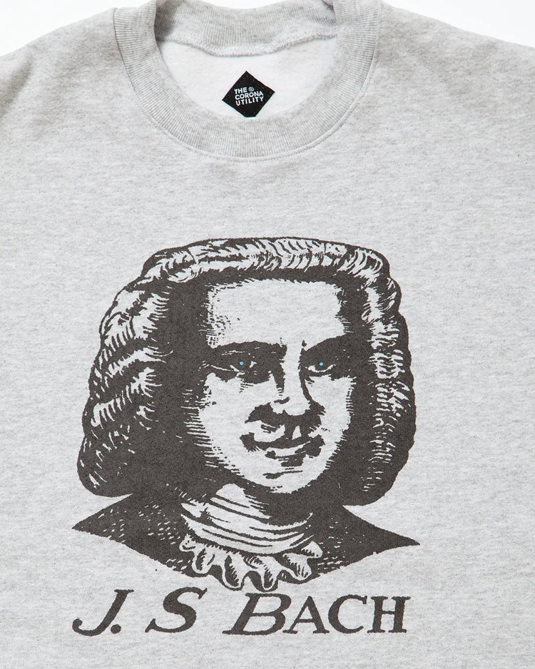 THE CORONA UTILITY  CC007 - PRINT SWEATSHIRT "J.S BACH" / Ash Grey CC007-26-01-M