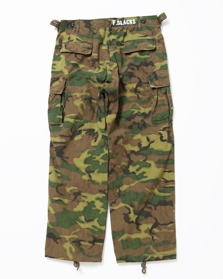 FATIGUE SLACKS  FP006 - JUNGLE SLACKS / ERDL "GREEN in COUNTRY" w/ Bio-wash FP006-26-07