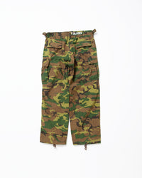 FATIGUE SLACKS  FP006 - JUNGLE SLACKS / ERDL "GREEN in COUNTRY" w/ Bio-wash FP006-26-07