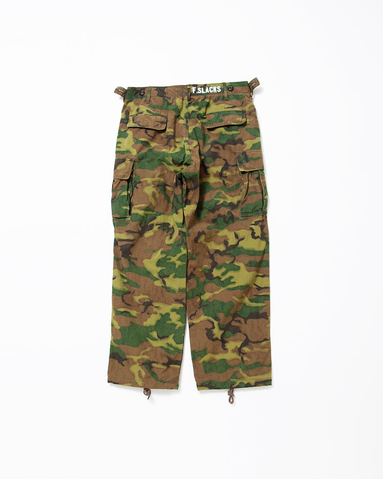 FATIGUE SLACKS  FP006 - JUNGLE SLACKS / ERDL "GREEN in COUNTRY" w/ Bio-wash FP006-26-07