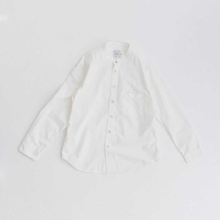 RINEN / 80/2 Downproof Stand Collar Shirt 01. White