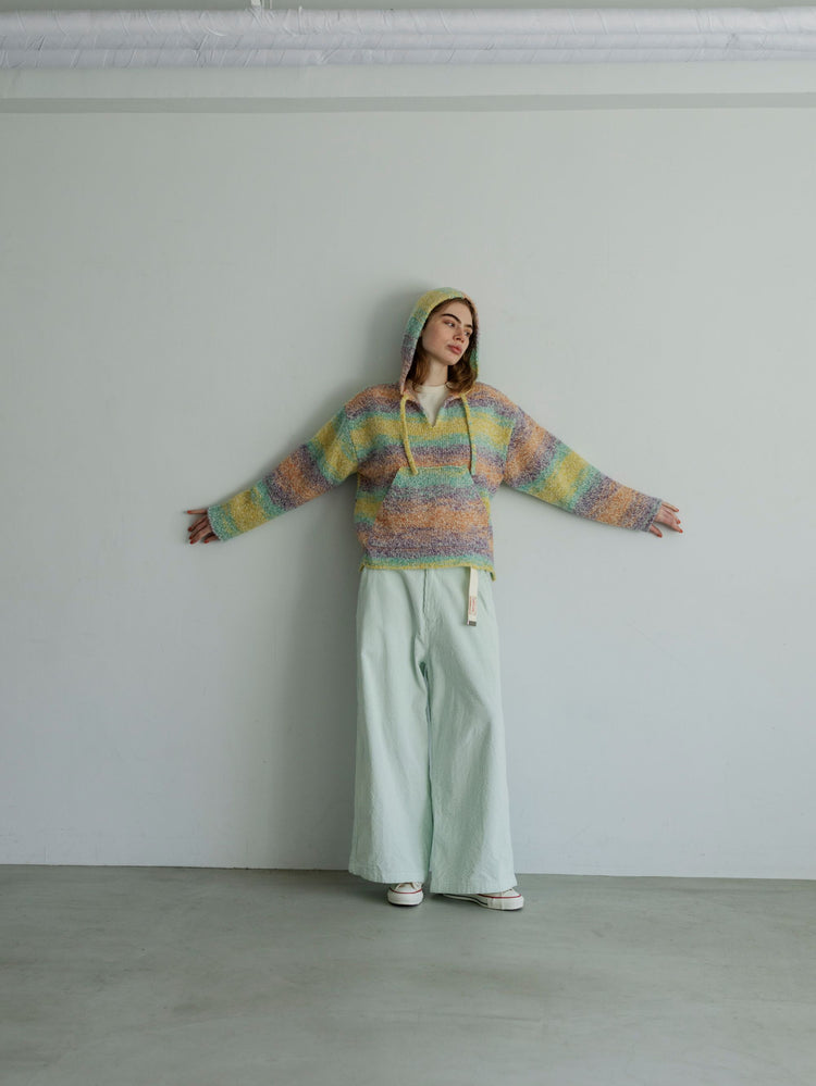 MEYAME CORDUROY SIDE LINE WIDE PANTS MEY-2518 LIGHT GREEN