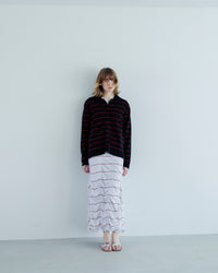 MEYAME   TUCKED JACQUARD BORDER DRESS HEATHER GREY