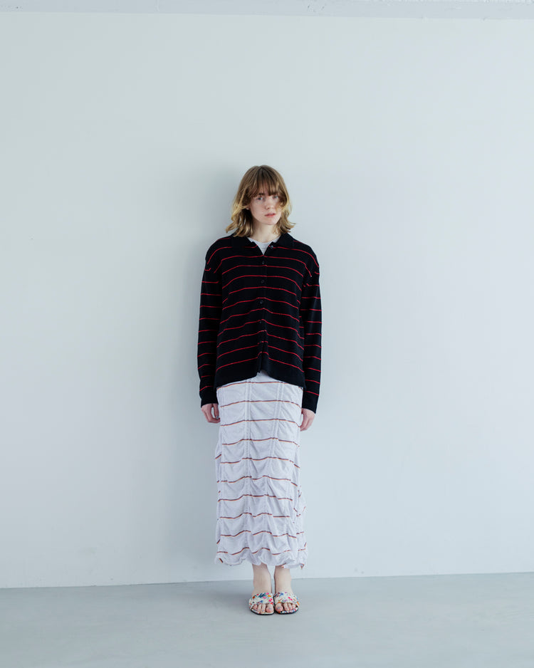 MEYAME   TUCKED JACQUARD BORDER DRESS HEATHER GREY