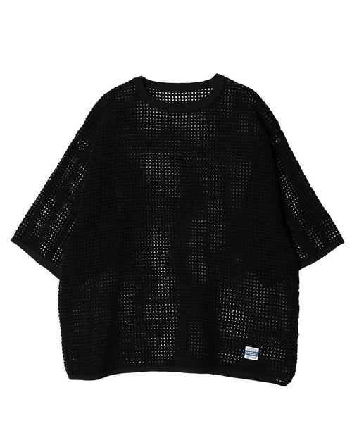 ARMY TWILL  COTTON MESH TEE AM-2613002 BLACK