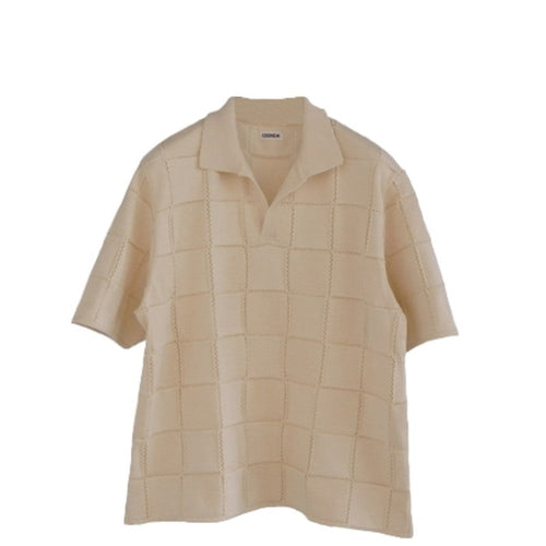 COOHEM / LINKS CHECK KNIT PULLOVER