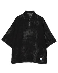 ARMY TWILL  COTTON MESH PO SHIRT AM-2613004 BLACK