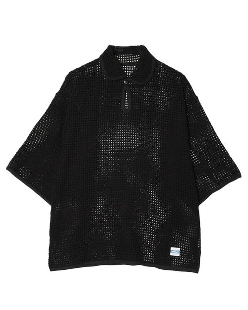 ARMY TWILL COTTON MESH PO SHIRT AM-2613004 BLACK