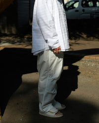 roundabout / Cotton Serge 3tuck Big Balloon Pants