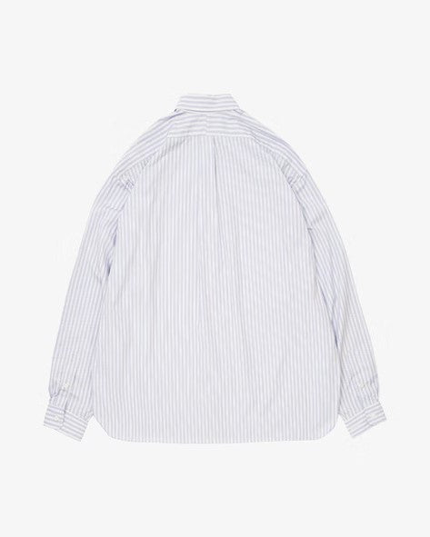 Sillage / wide shirt high count blue stripe