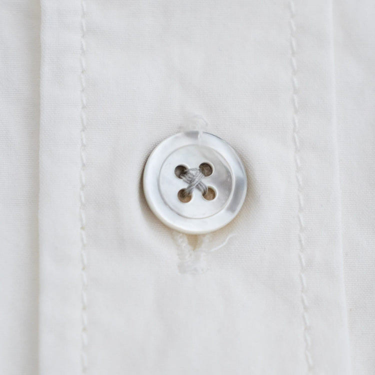 RINEN / 80/2 Downproof Stand Collar Shirt 01. White