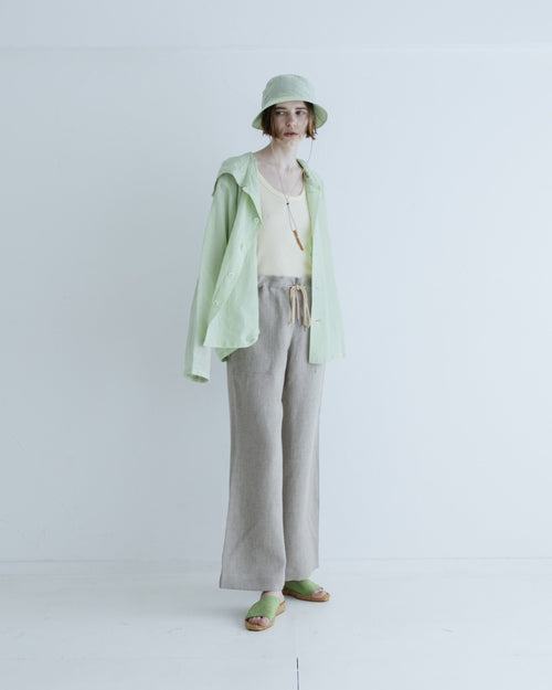MEYAME COTTON SILK HOODED JACKET GREEN
