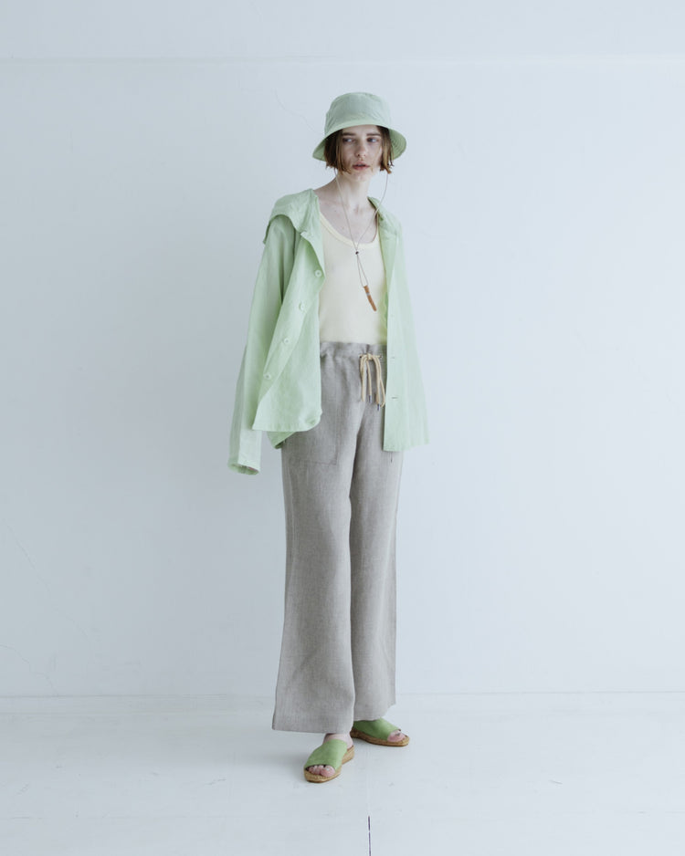 MEYAME  COTTON SILK HOODED JACKET GREEN